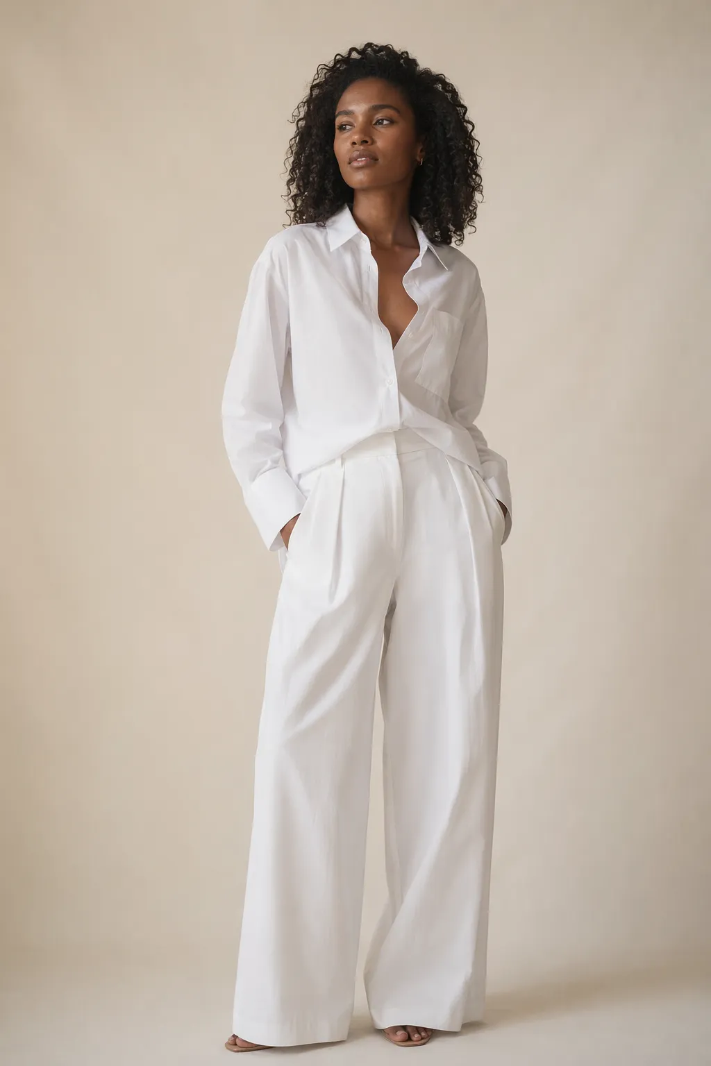Co ords woman white poplin set