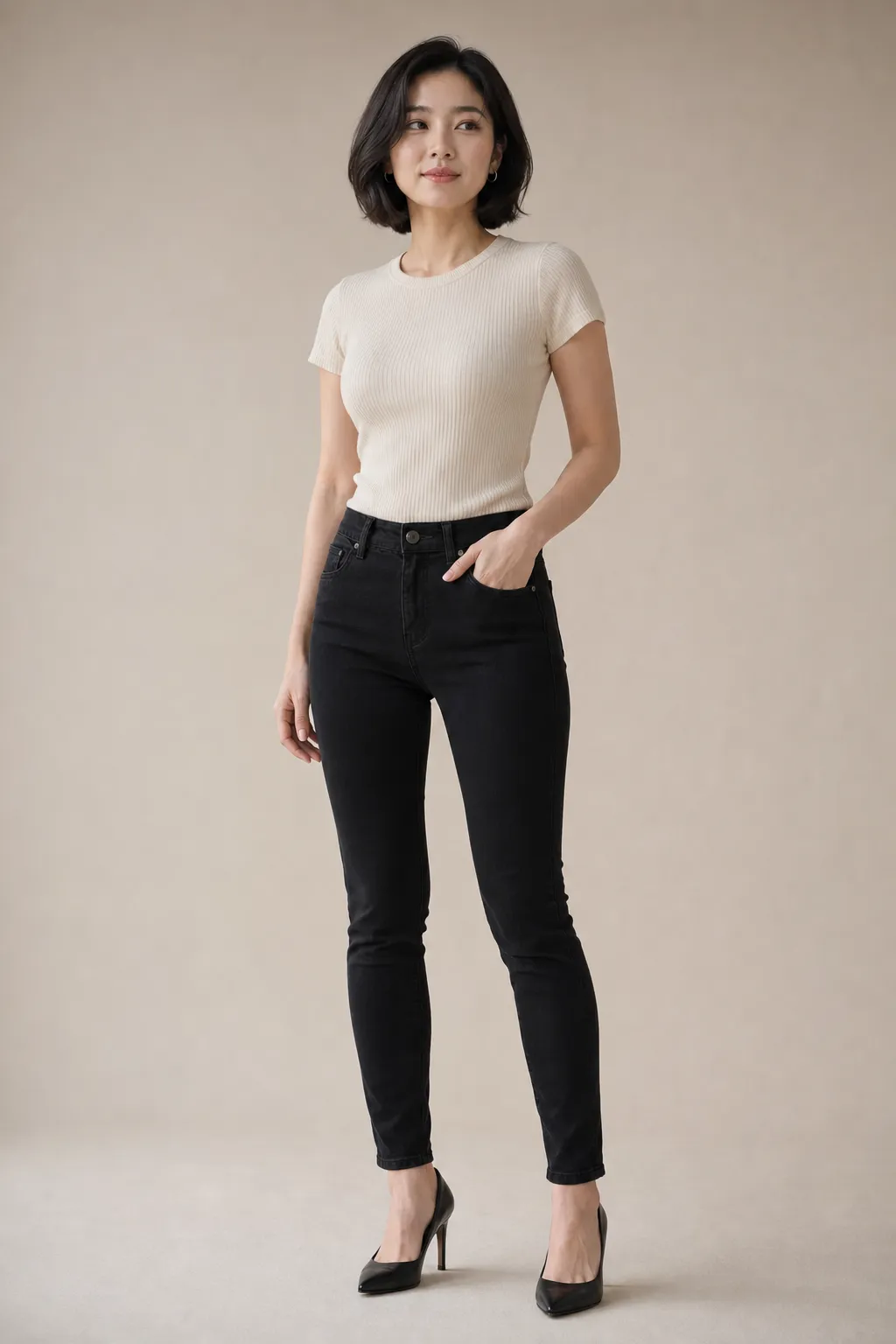 Denim woman black skinny