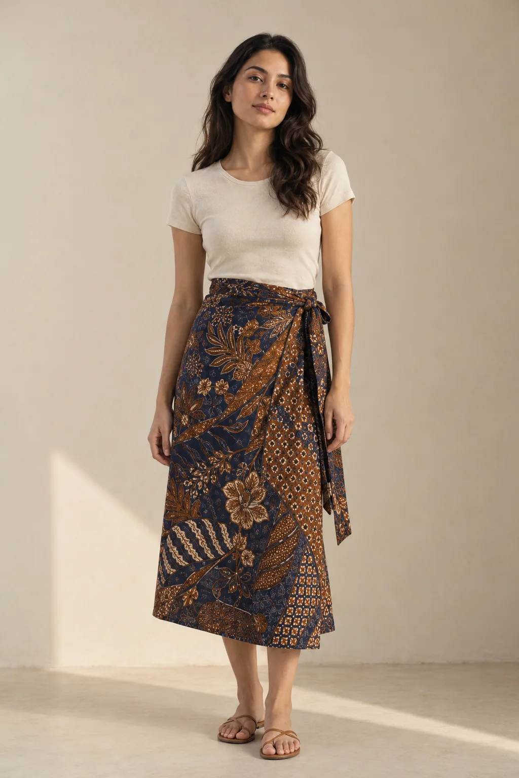Batik cotton wrap skirt