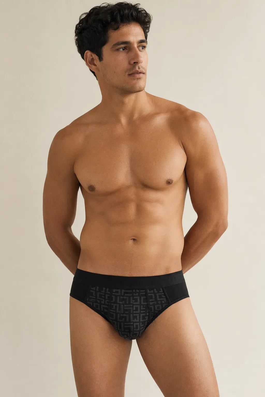 Innerwear man black monogram brief