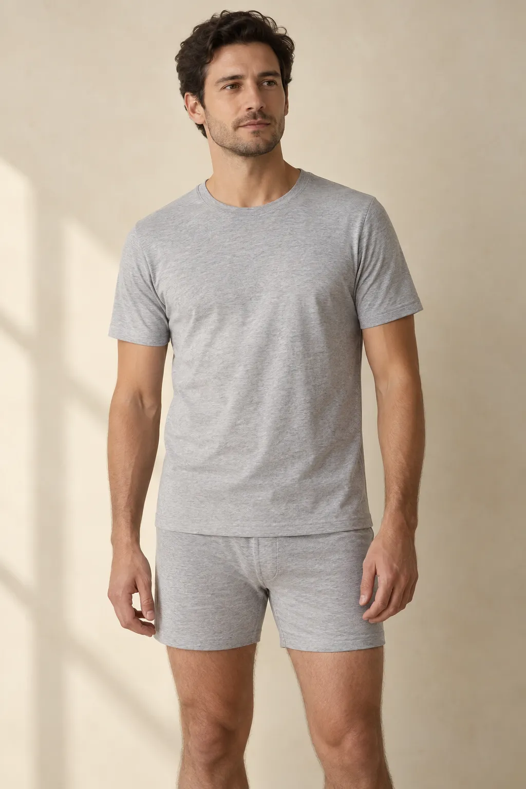 Innerwear man grey melange jersey boxer