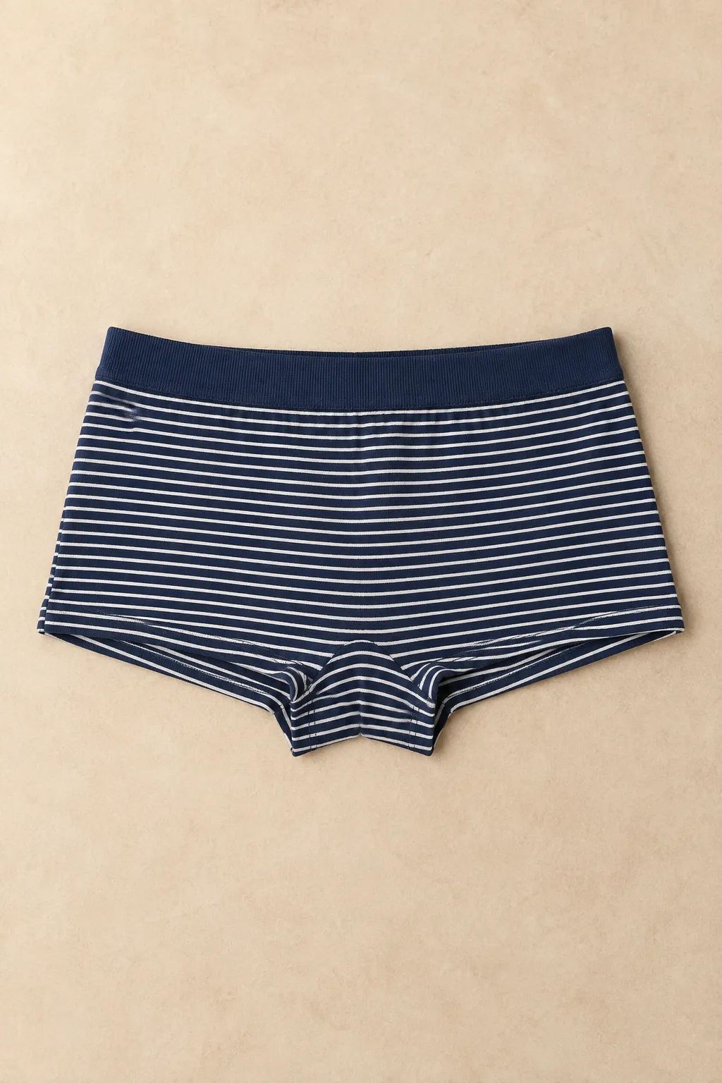 Innerwear woman navy stripe cotton boyshort