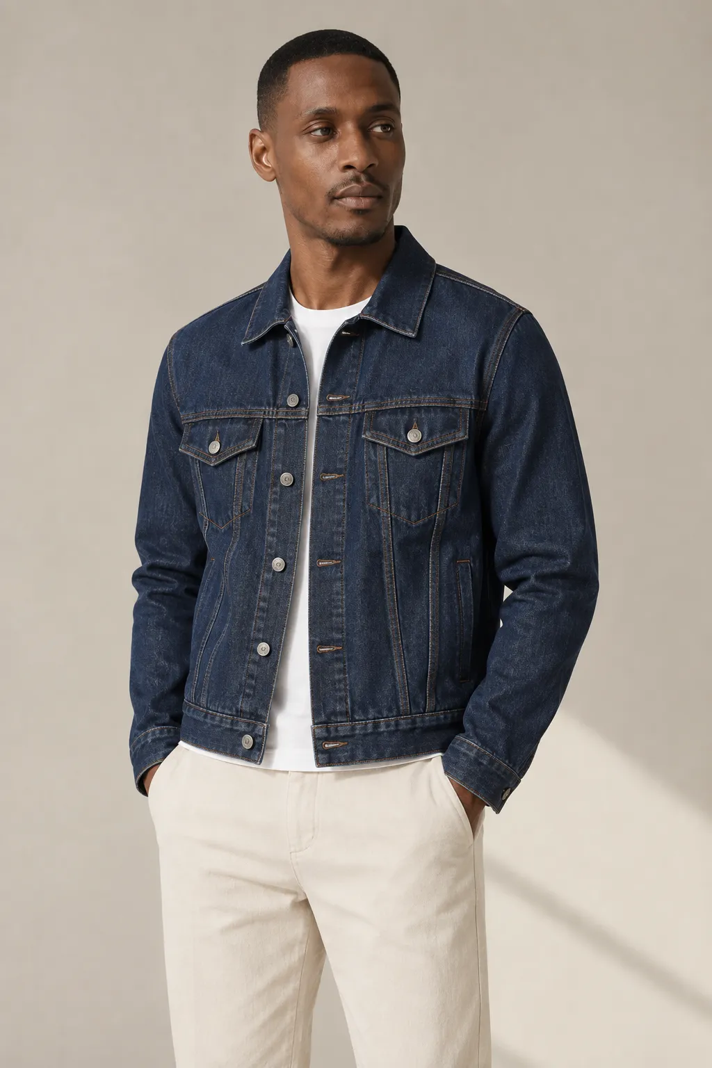 Jackets man indigo denim trucker