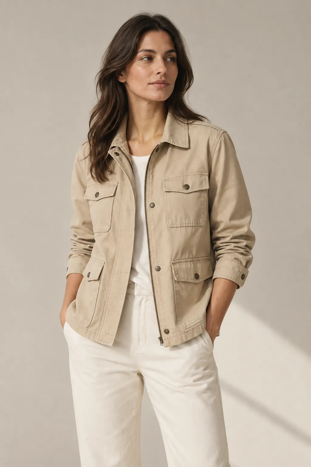 Jackets woman sand utility jacket