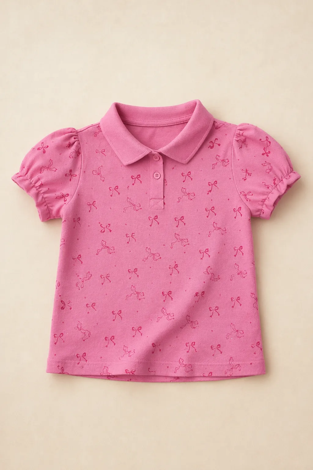 Kids child pink horse print polo
