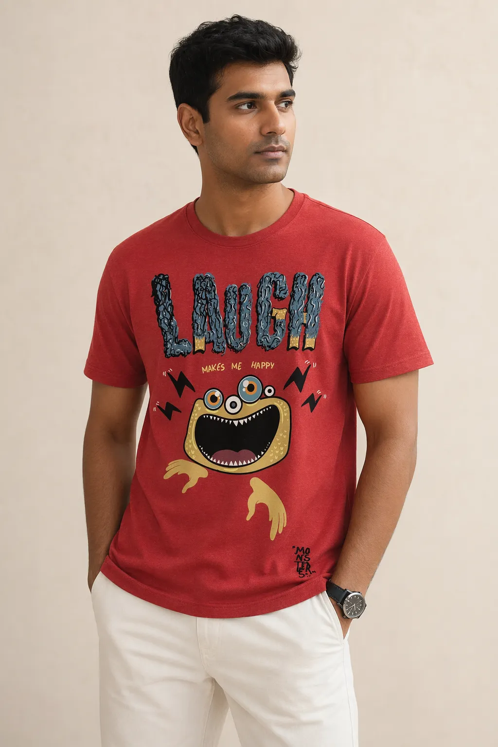 Knits man brick red graphic tee