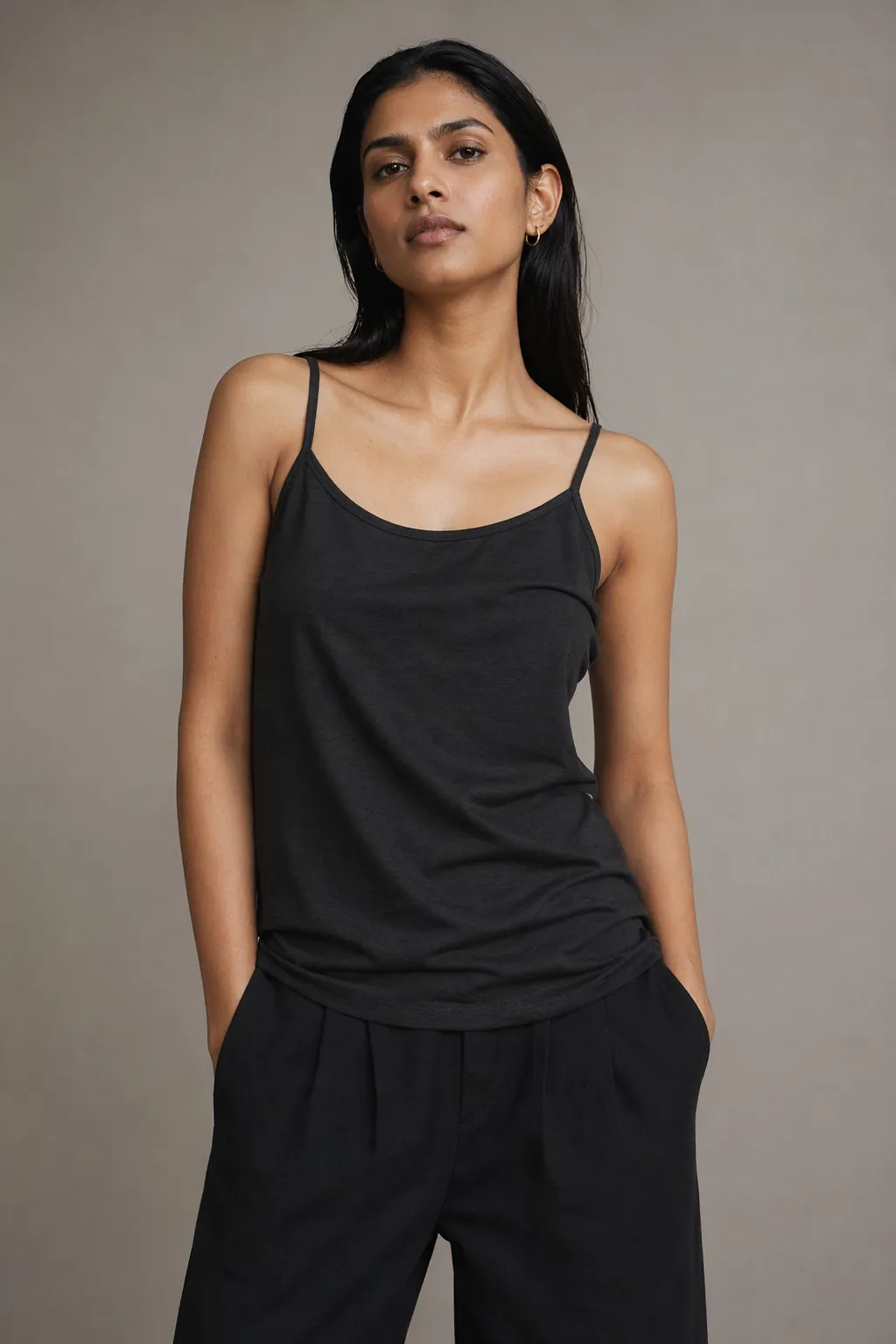 Knits woman charcoal cami
