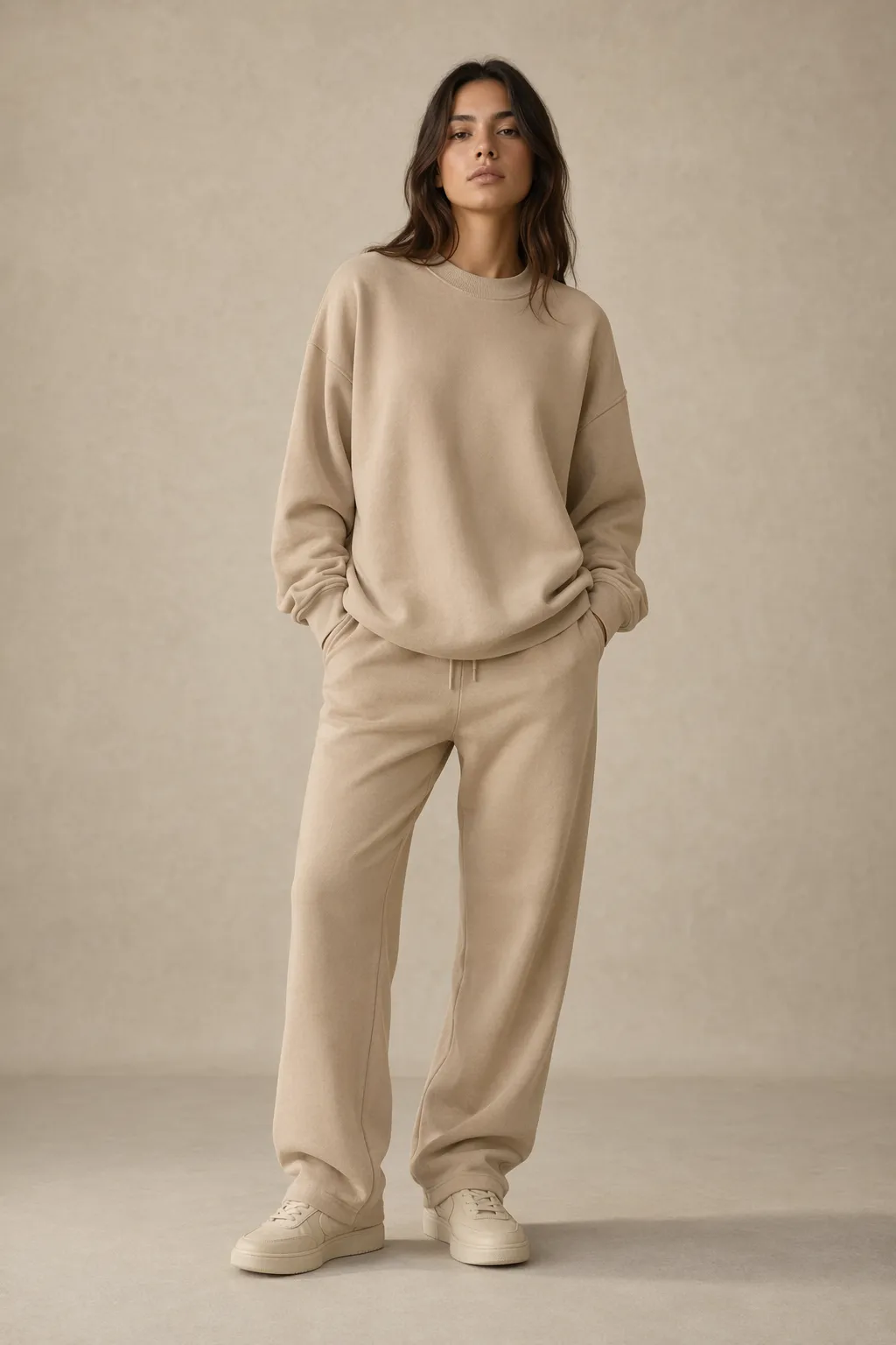 Knits woman sand oversized sweatshirt