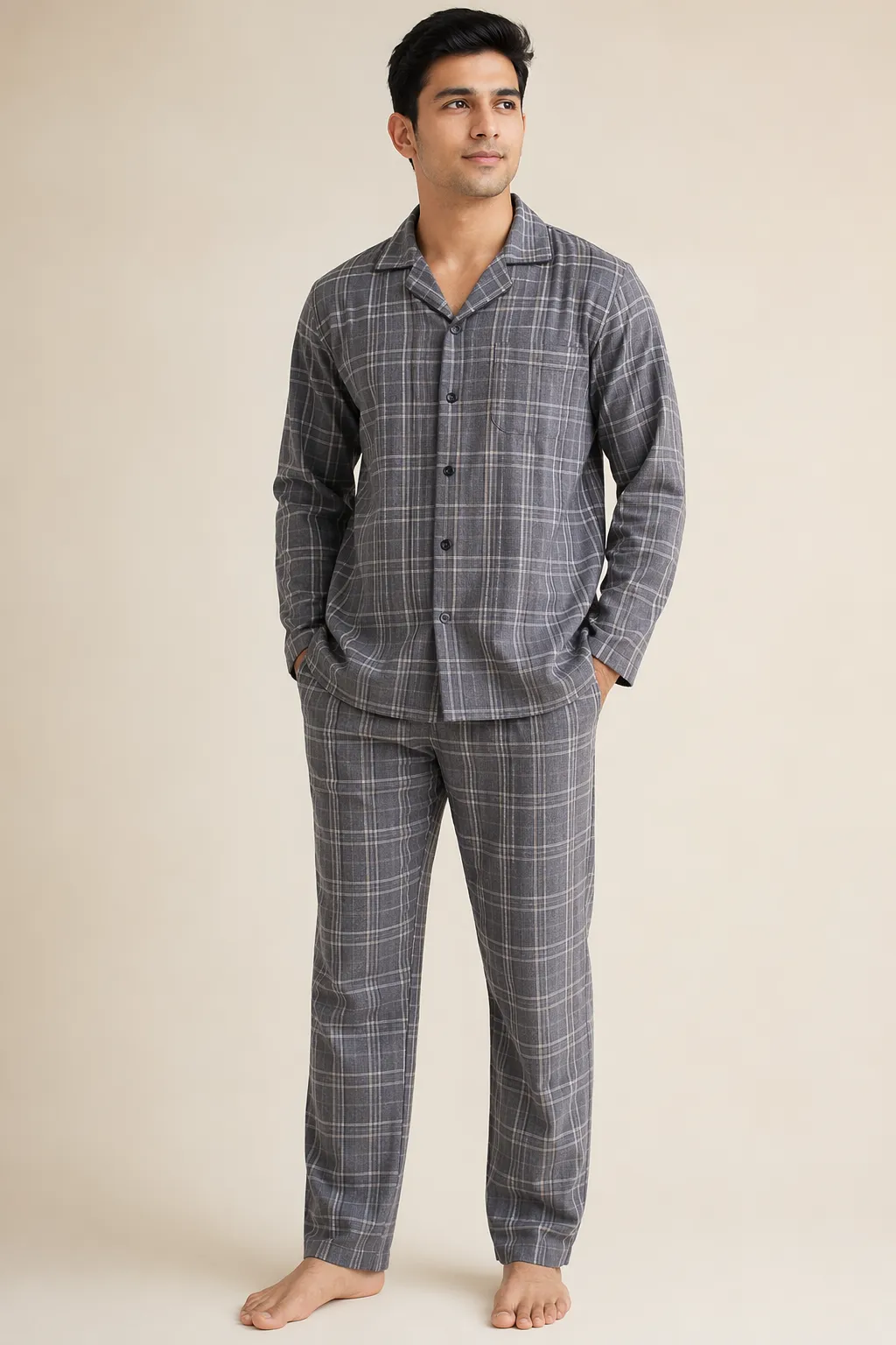 Nightwear man grey check set