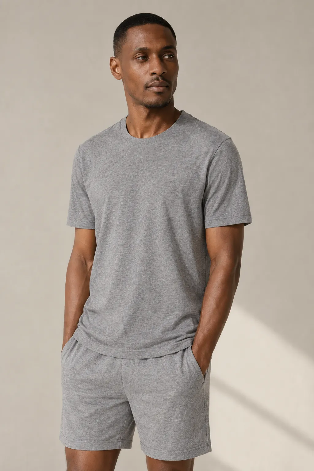 Nightwear man grey jersey short set