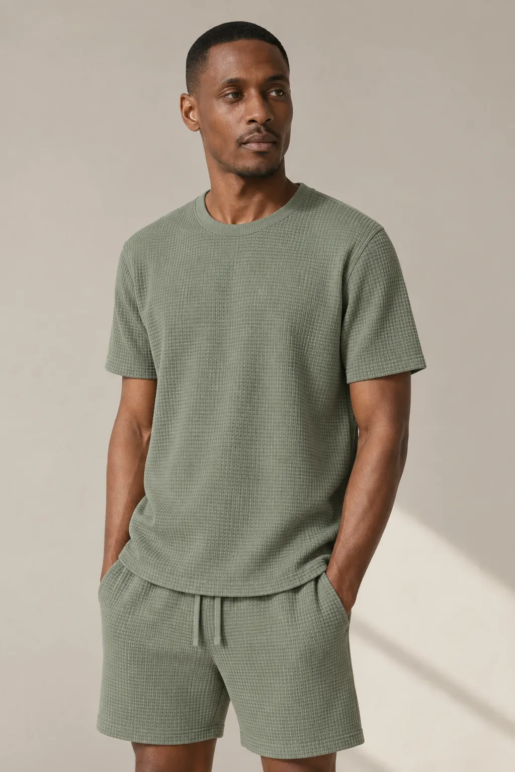 Nightwear man sage waffle lounge set