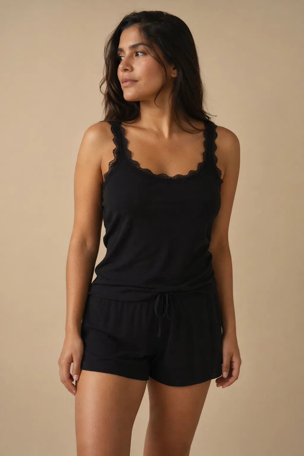 Nightwear woman black lace cami