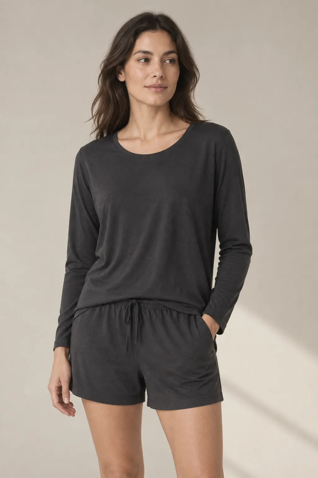 Nightwear woman charcoal modal lounge set