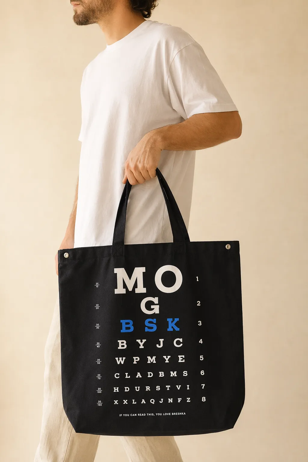 Promo bags black eye chart tote