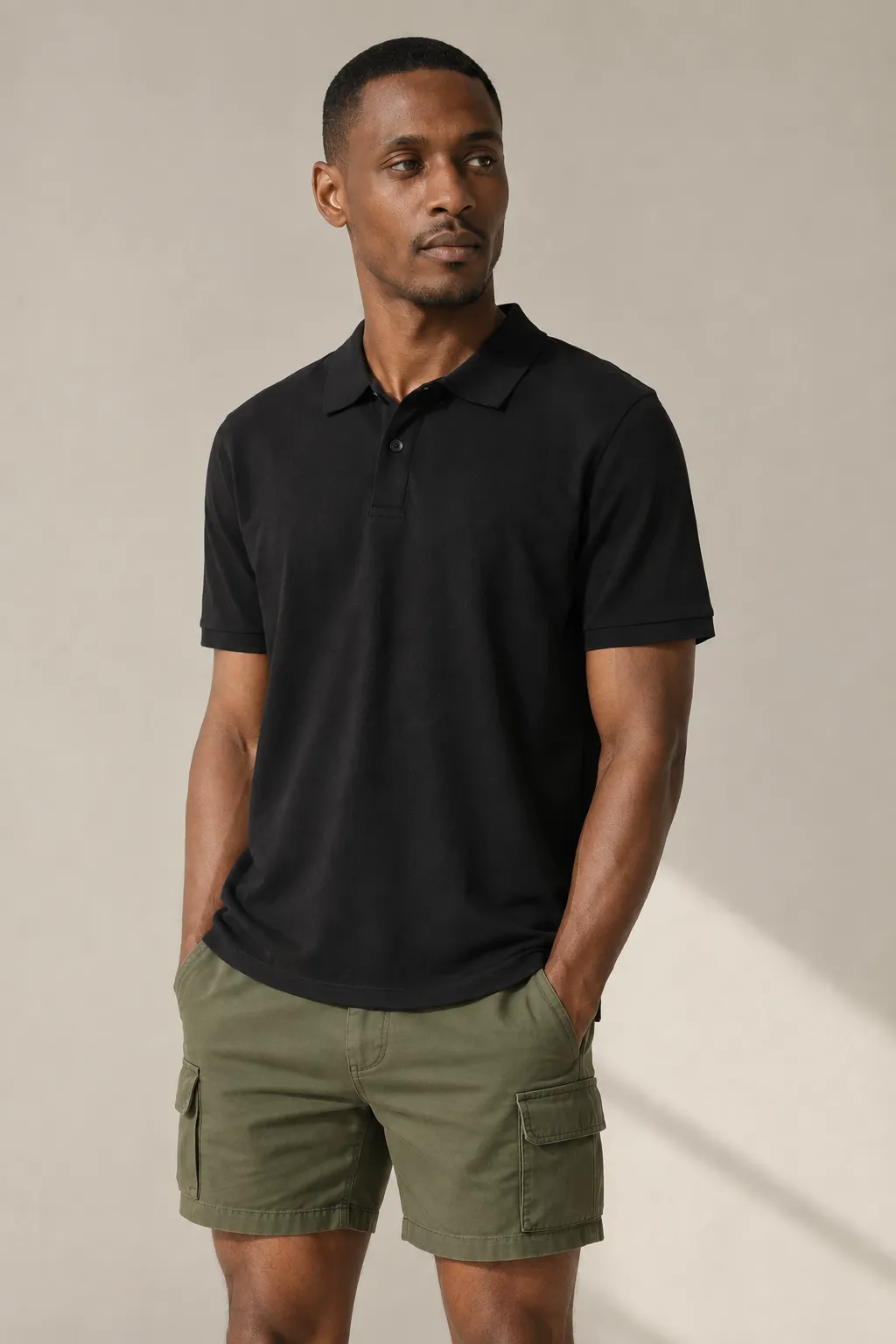 Shorts man olive cargo short