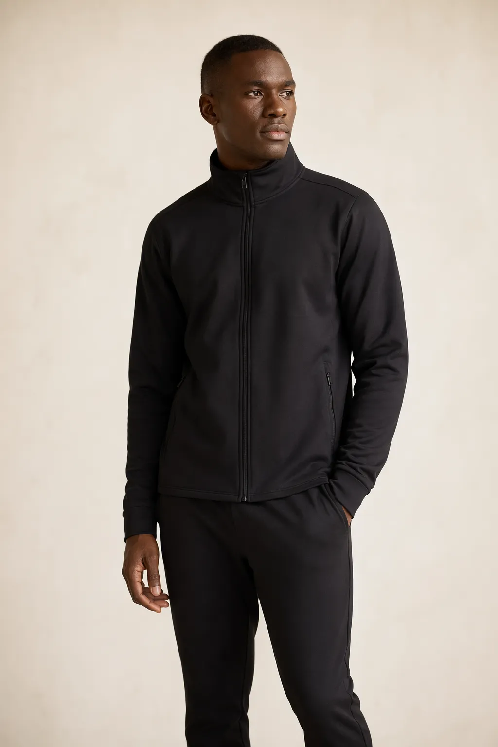 Sportswear man black zip jacket