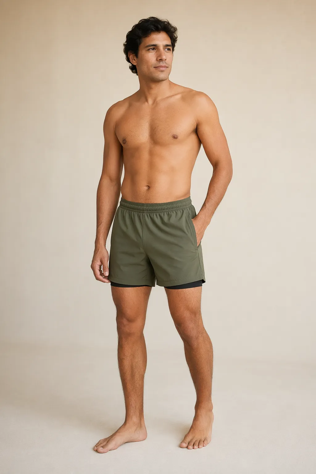 Sportswear man olive running shorts