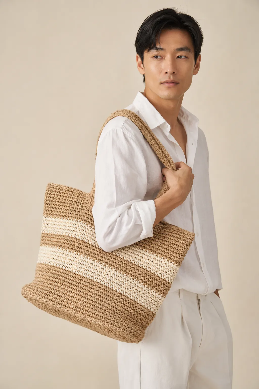 Totes woman assortment woven jute cotton tote