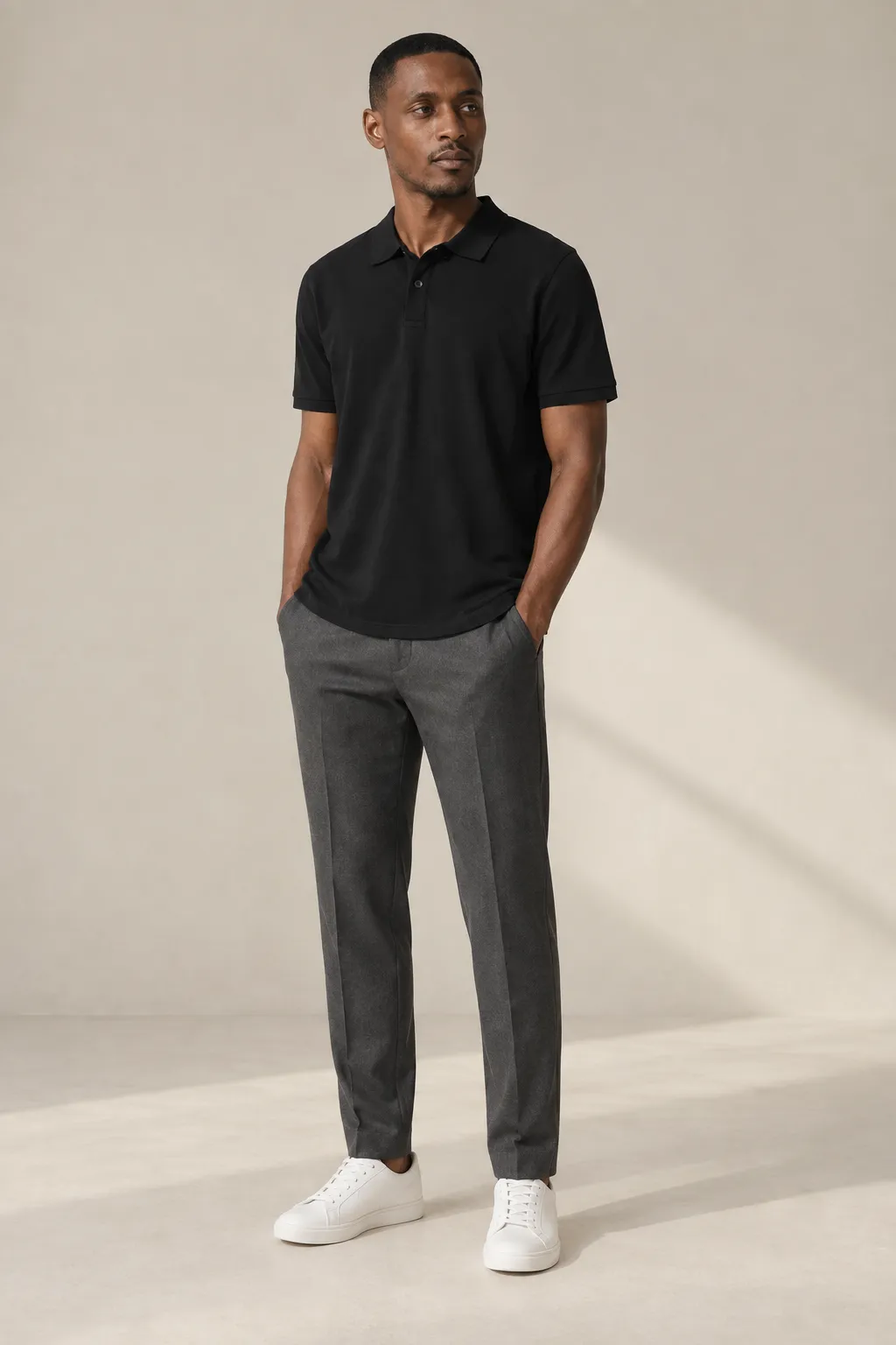 Trousers man charcoal tailored trouser