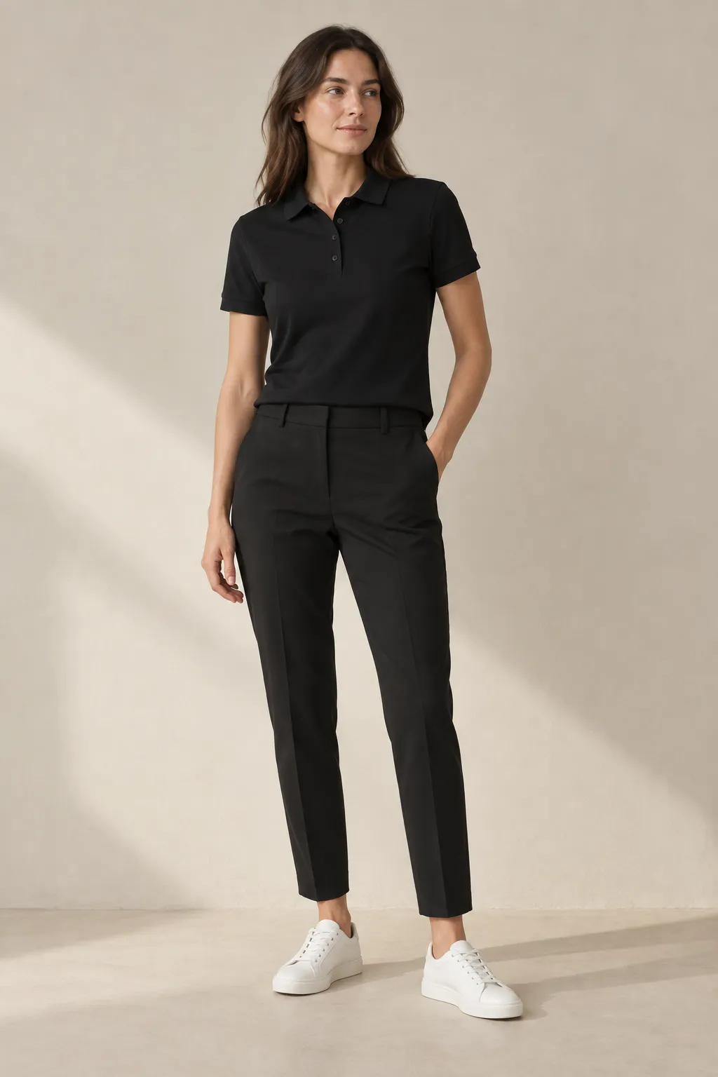 Trousers woman black tapered trouser
