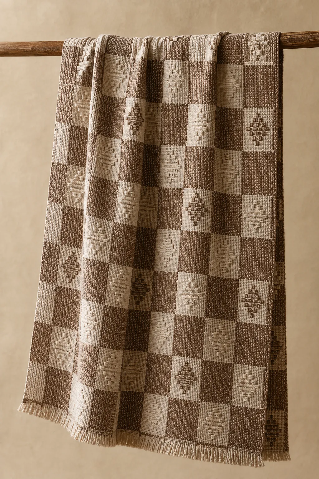 Wovens cotton jacquard brown