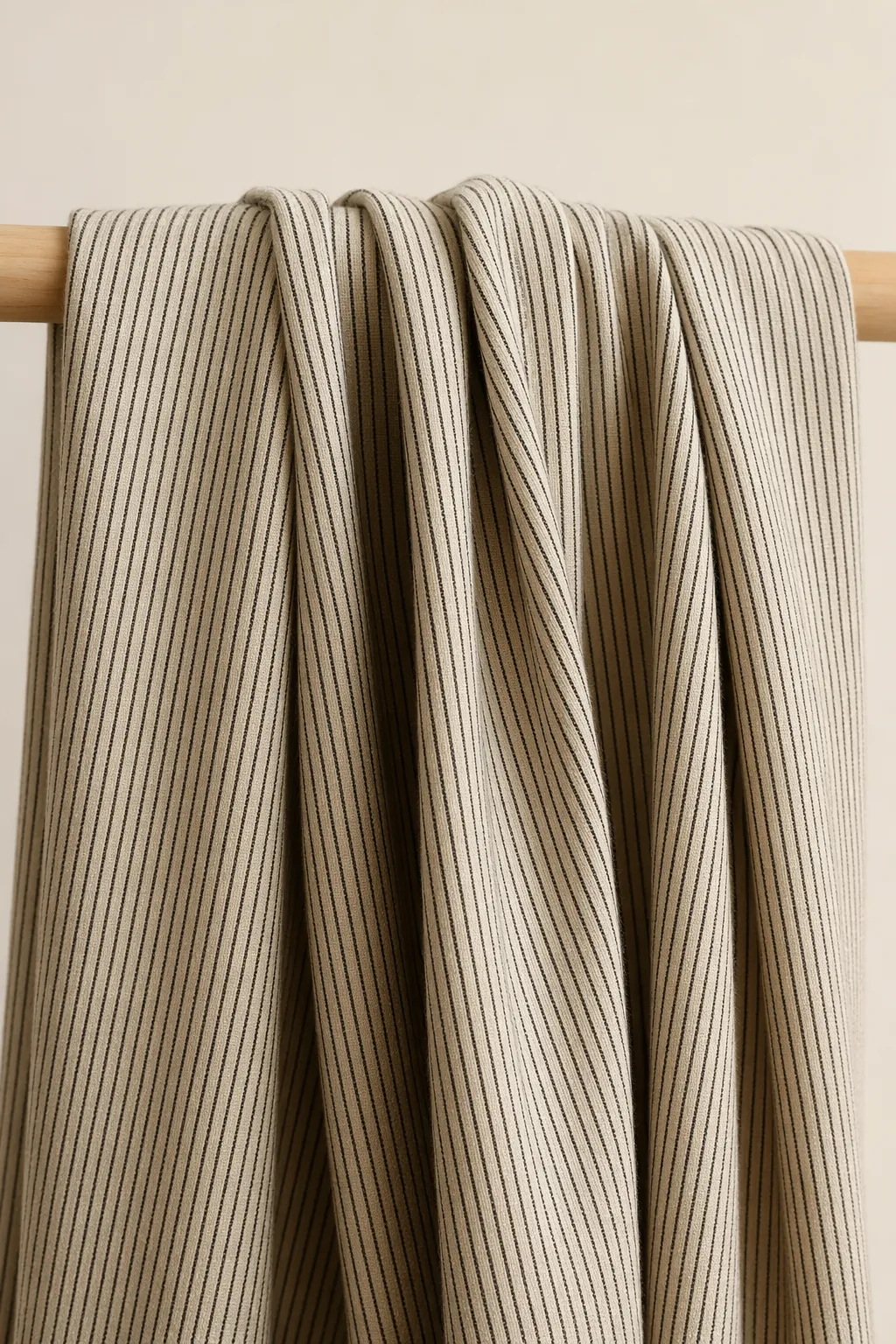 Wovens yd ecru black stripe fabric