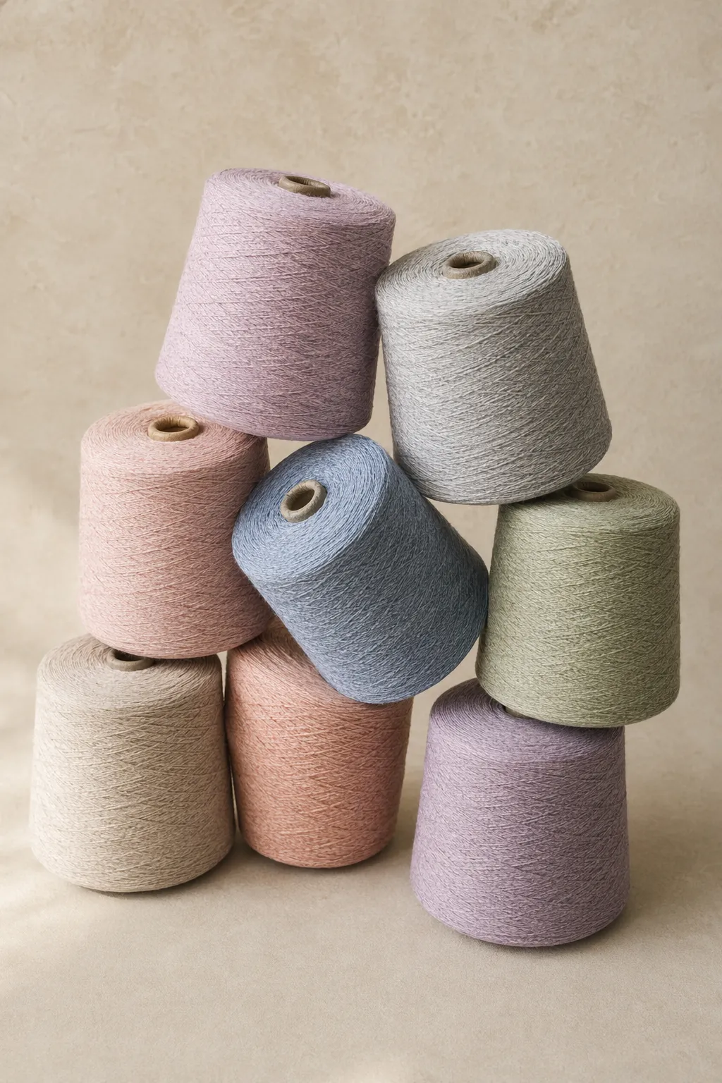 Yarns cotton melange cones