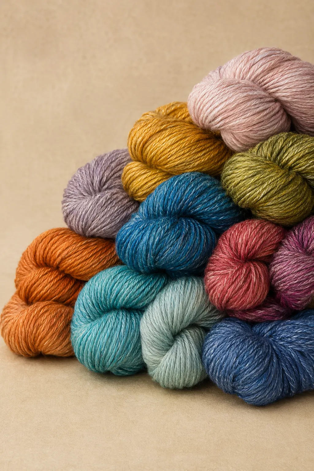Yarns dyed blended skeins