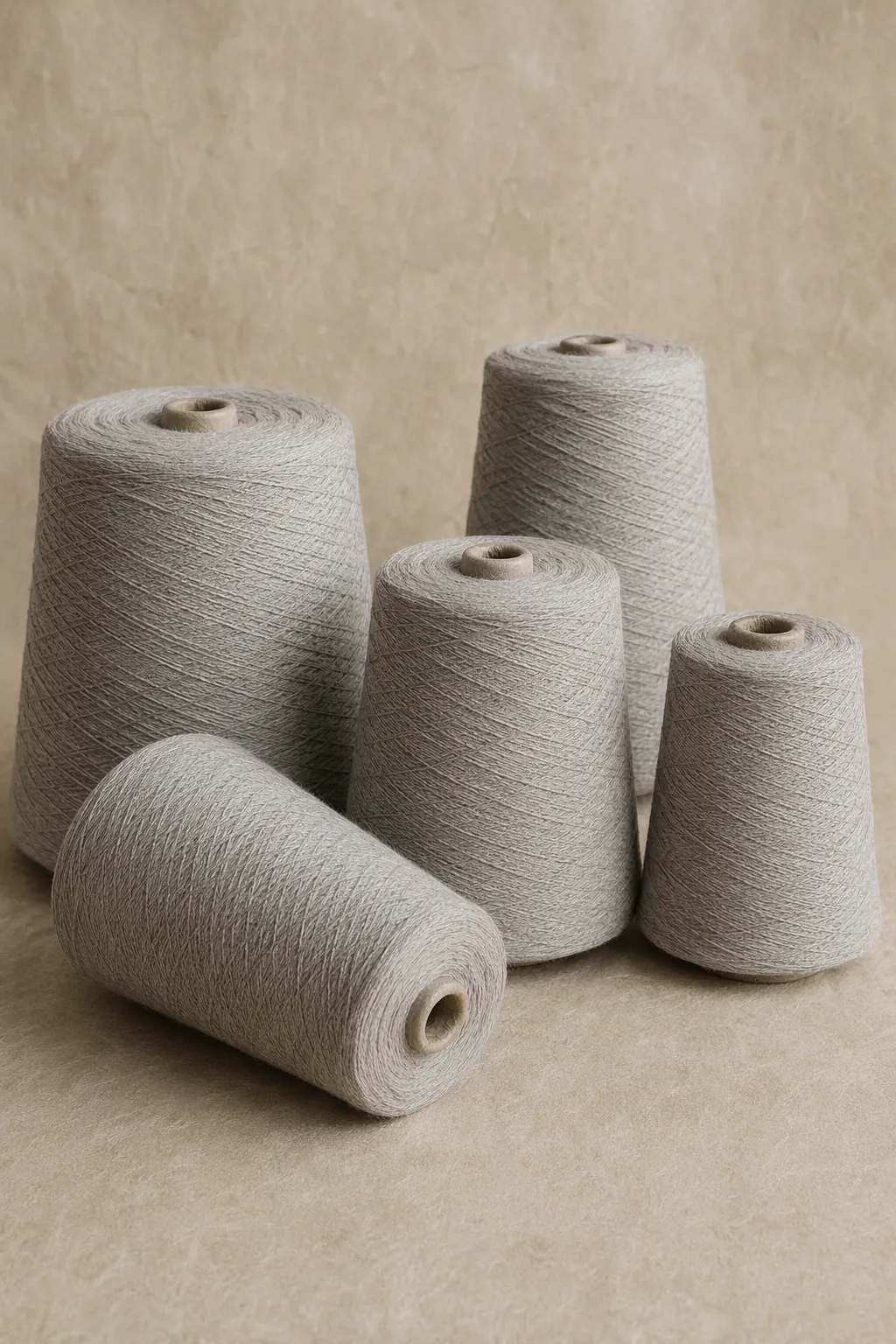 Yarns grey carded combed